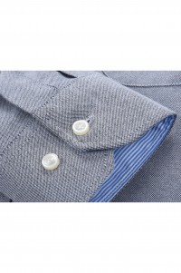 SKLS006 homemade oxford shirt style casual solid color shirt style design men's long-sleeved shirt style long-sleeved shirt garment factory side view